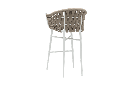 Sillon para barra de bar meridian aluminio blanco cuerda greige y textil greige