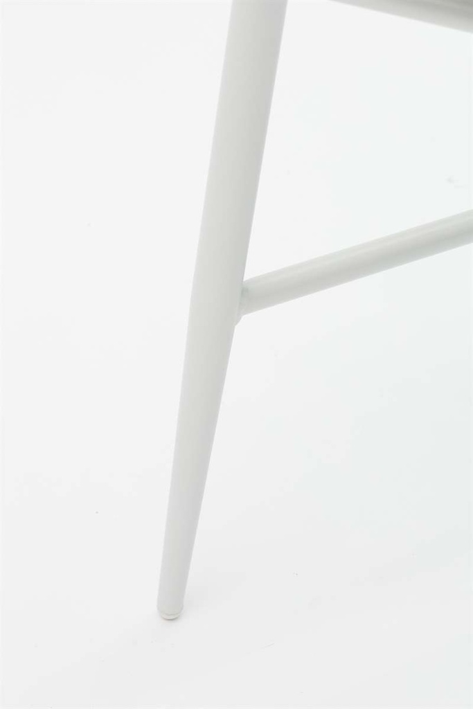 Sillon para barra de bar meridian aluminio blanco cuerda greige y textil greige