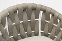 Sillon para barra de bar meridian aluminio blanco cuerda greige y textil greige