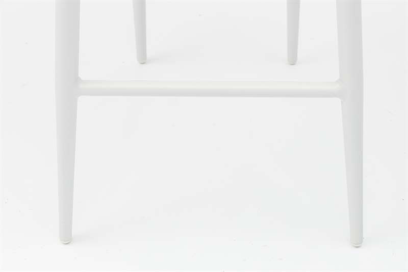 Sillon para barra de bar meridian aluminio blanco cuerda greige y textil greige