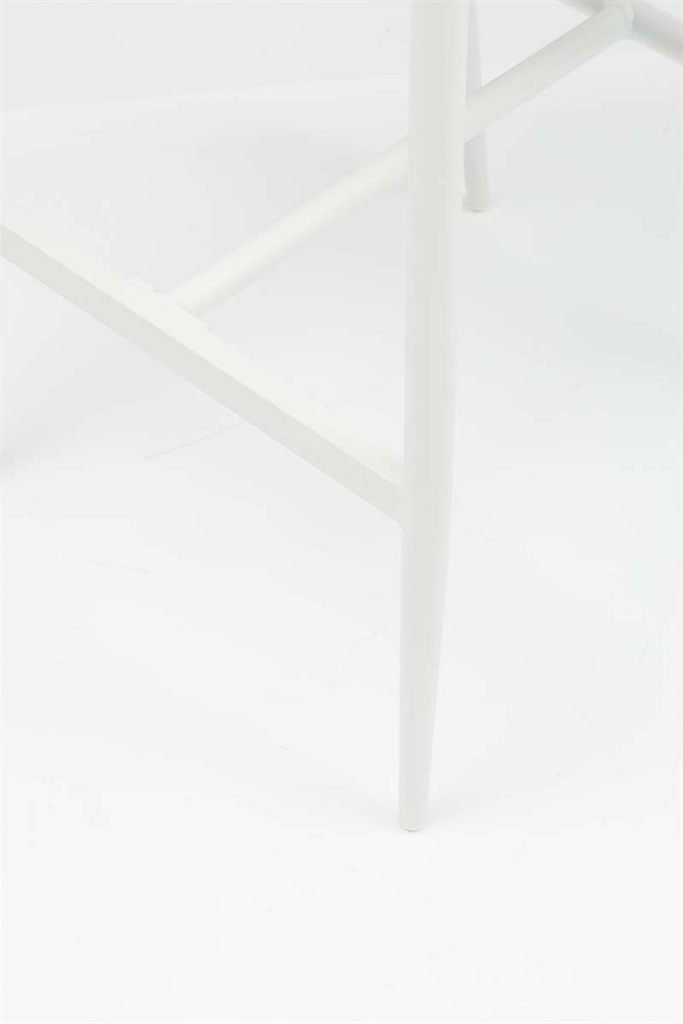Sillon para barra de bar meridian aluminio blanco cuerda greige y textil greige