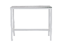 Mesa alta bar Meridian 130x70cm alu blanco cristal ceram. Gris claro.
