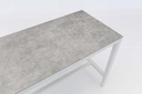 Mesa alta bar Meridian 130x70cm alu blanco cristal ceram. Gris claro.