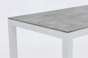 Mesa alta bar Meridian 130x70cm alu blanco cristal ceram. Gris claro.