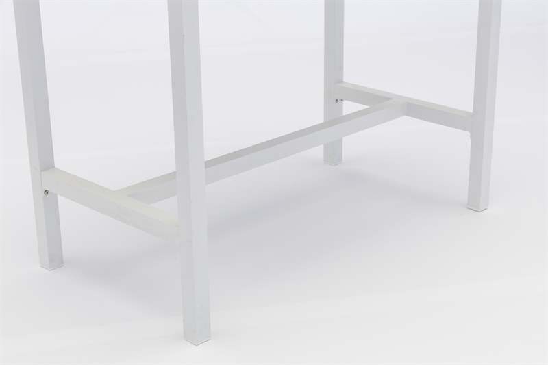 Mesa alta bar Meridian 130x70cm alu blanco cristal ceram. Gris claro.