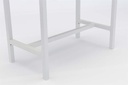 Mesa alta bar Meridian 130x70cm alu blanco cristal ceram. Gris claro.
