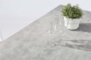 Mesa alta bar Meridian 130x70cm alu blanco cristal ceram. Gris claro.