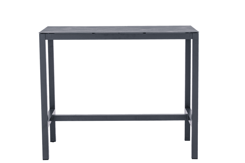 Mesa alta bar Meridian 130x70cm alu antracita cristal ceram. Gris antracita.