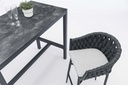 Mesa alta bar Meridian 130x70cm alu antracita cristal ceram. Gris antracita.