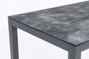 Mesa alta bar Meridian 130x70cm alu antracita cristal ceram. Gris antracita.