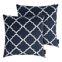 Cojin decorativo 45x45x12CM  Estampado azul marino/blanco