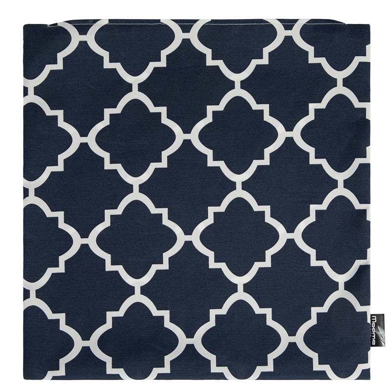 Cojin decorativo 45x45x12CM  Estampado azul marino/blanco