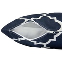 Cojin decorativo 45x45x12CM  Estampado azul marino/blanco