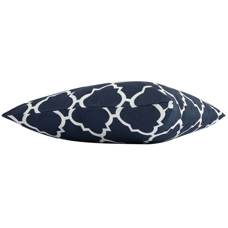 Cojin decorativo 45x45x12CM  Estampado azul marino/blanco