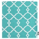 Cojin decorativo 45x45x12CM  Estampado turquesa/blanco