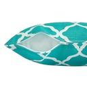 Cojin decorativo 45x45x12CM  Estampado turquesa/blanco
