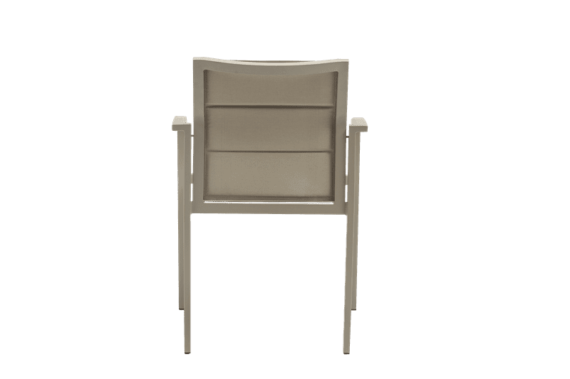 Sillon de comedor ORICK aluminio taupe y textileneTaupe.
