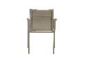 Sillon de comedor ORICK aluminio taupe y textileneTaupe.