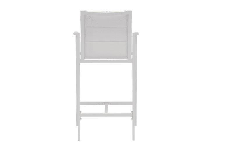 Sillon para barra de bar ORICK aluminio blanco y textil blanco