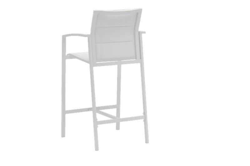 Sillon para barra de bar ORICK aluminio blanco y textil blanco