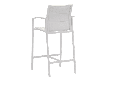 Sillon para barra de bar ORICK aluminio blanco y textil blanco