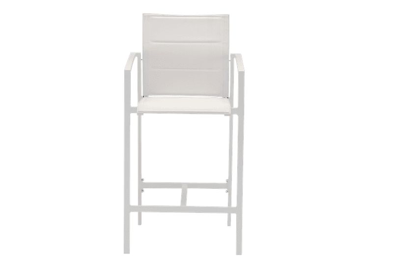 Sillon para barra de bar ORICK aluminio blanco y textil blanco