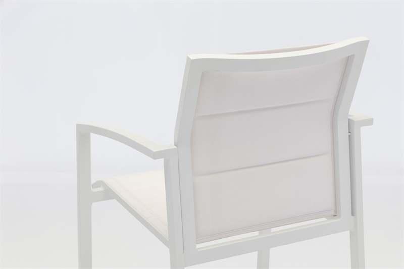 Sillon para barra de bar ORICK aluminio blanco y textil blanco