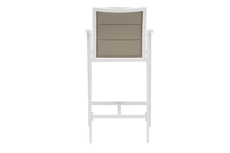 Sillon para barra de bar ORICK aluminio blanco y textil taupe