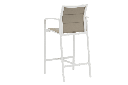 Sillon para barra de bar ORICK aluminio blanco y textil taupe