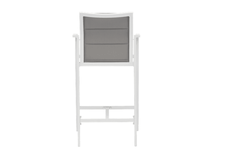 Sillon para barra de bar ORICK aluminio blanco y textilene gris