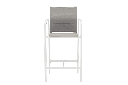 Sillon para barra de bar ORICK aluminio blanco y textilene gris