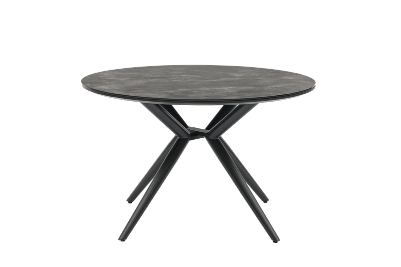 Mesa redonda Orick Diam.120cm Alu antracita cristal ceram. Gris antracita.