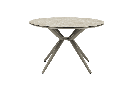 Mesa redonda Orick Diam.120cm Alu taupe cristal ceram Beige.