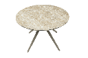 Mesa redonda Orick Diam.120cm Alu taupe cristal ceram Beige.