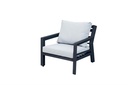 Set de sofas Pakse 4pcs Aluminio antracita y cojineria Gris medio