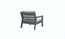 Set de sofas Pakse 4pcs Aluminio antracita y cojineria Gris medio