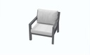 Set de sofas Pakse 4pcs Aluminio antracita y cojineria Gris medio