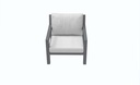 Set de sofas Pakse 4pcs Aluminio antracita y cojineria Gris medio