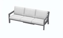 Set de sofas Pakse 4pcs Aluminio antracita y cojineria Gris medio
