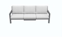 Set de sofas Pakse 4pcs Aluminio antracita y cojineria Gris medio