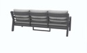 Set de sofas Pakse 4pcs Aluminio antracita y cojineria Gris medio