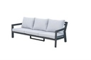 Set de sofas Pakse 4pcs Aluminio antracita y cojineria Gris medio