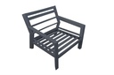 Set de sofas Pakse 4pcs Aluminio antracita y cojineria Gris medio