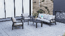 Set de sofas Pakse 4pcs Aluminio antracita y cojineria Gris medio