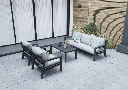Set de sofas Pakse 4pcs Aluminio antracita y cojineria Gris medio