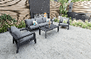 Set de sofas Pakse 4pcs Aluminio antracita y cojineria Gris medio