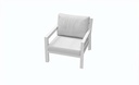 Set de sofas Pakse 4pcs Aluminio blanco y cojineria Gris claro