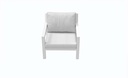 Set de sofas Pakse 4pcs Aluminio blanco y cojineria Gris claro