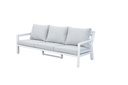 Set de sofas Pakse 4pcs Aluminio blanco y cojineria Gris claro