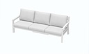 Set de sofas Pakse 4pcs Aluminio blanco y cojineria Gris claro